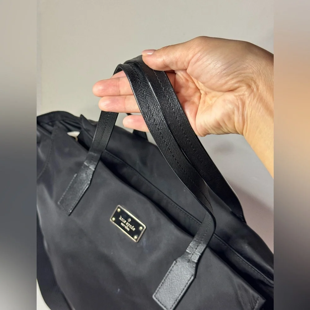 Kate Spade Blake Avenue Solid Black Nylon Kaylie Baby Travel Diaper Tote Bag